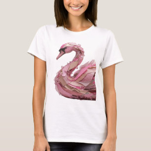 Statement Zilver ROZE Zwaan Grafisch ontwerp T-shirt