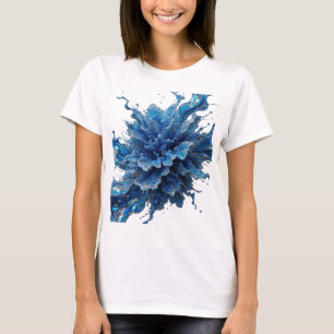 Statement Zilver WATER FLOW Draagbare Kunst T-shirt