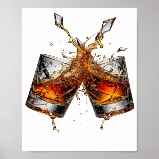 Statement Zilver WHISKY SPLASH Poster (Voorkant)