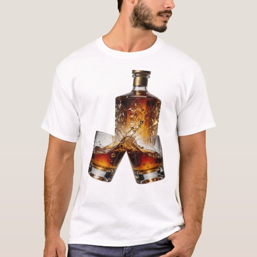 Statement Zilver WHISKY Wearable Art T-shirt (Voorkant)
