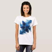 Statement Zilveren BLAUWE FLORALE SPATTEN Shirt On (Voorkant volledig)