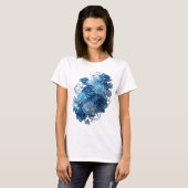 Statement Zilveren BLAUWE ROZEN Tekst Design T-shirt (Voorkant volledig)