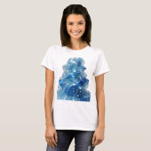 Statement Zilveren BLUE ICE WAVE 3D-tekstkunst T-shirt (Voorkant volledig)