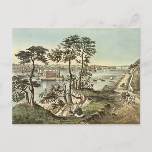 Staten Island en de Narrows van Fort Hamilton Briefkaart (Voorkant)