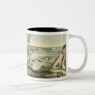 Staten Island en de Narrows van Fort Hamilton Tweekleurige Koffiemok