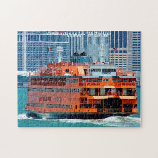 Staten Island Ferry. Kerstgroeten Legpuzzel (Horizontaal)