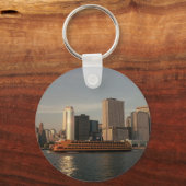 Staten Island Ferry & Twin Towers in Memoriam uitz Sleutelhanger (Voorkant)