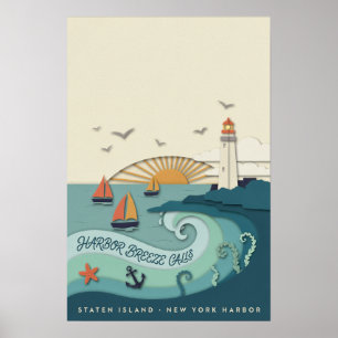 Staten Island Kust Reisposter Poster