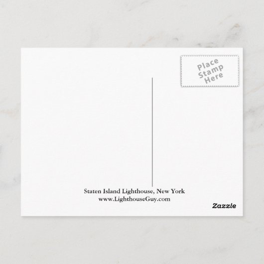 Staten Island Lighthouse, New York Briefkaart (Achterkant)