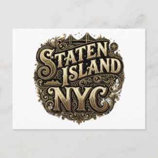 Staten Island New York City Ferry Bridge Gouden Ku Briefkaart