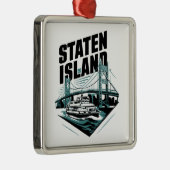 Staten Island New York Ferry Metalen Ornament (Rechts)