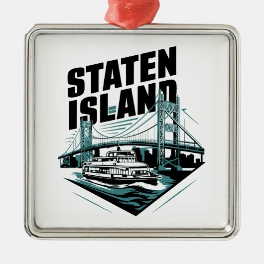 Staten Island New York Ferry Metalen Ornament (Voorkant)