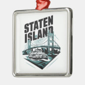 Staten Island New York Ferry Metalen Ornament (Links)