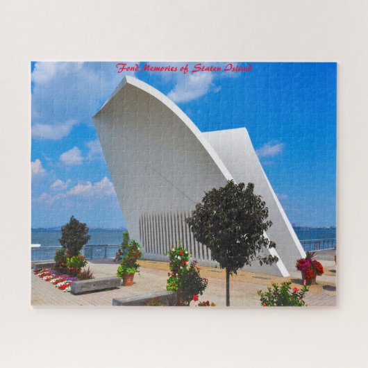 Staten Island New York. Kerstgroet Jigzaag Legpuzzel (Horizontaal)