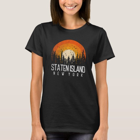 Staten Island New York NY Retro  80-90 T-shirt (Voorkant)