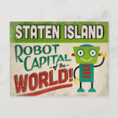 Staten Island New York Robot - Funny  Briefkaart (Voorkant)