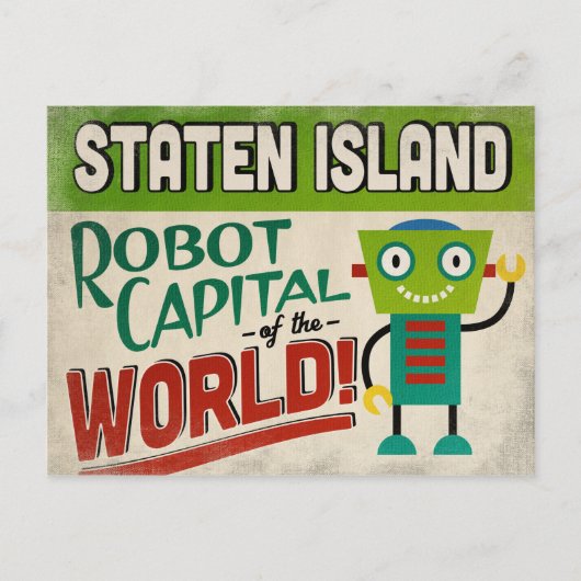 Staten Island New York Robot - Funny  Briefkaart (Voorkant)