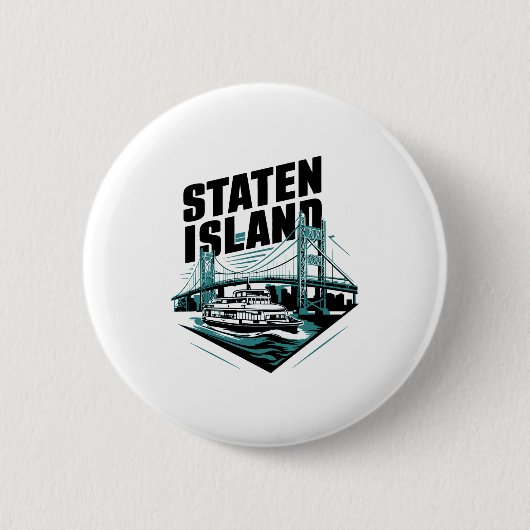 Staten Island New York Veerboot _1 Ronde Button 5,7 Cm (Voorkant)