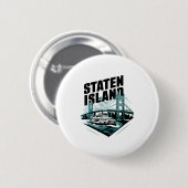 Staten Island New York Veerboot _1 Ronde Button 5,7 Cm (Voorkant /achterkant)