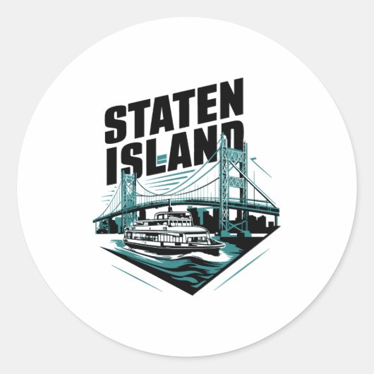 Staten Island New York Veerboot Ronde Sticker (Voorkant)