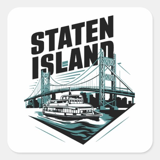 Staten Island New York Veerboot Vierkante Sticker (Voorkant)