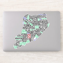 Staten Island New York Word Art Map