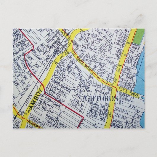 Staten Island, NY  Map Briefkaart (Voorkant)