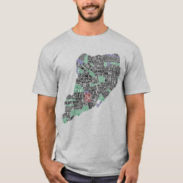 Staten Island NY Typografie Kaart T-shirt
