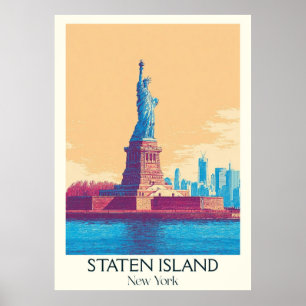 Staten Island NY  Vrijheidsbeeld Art Poster