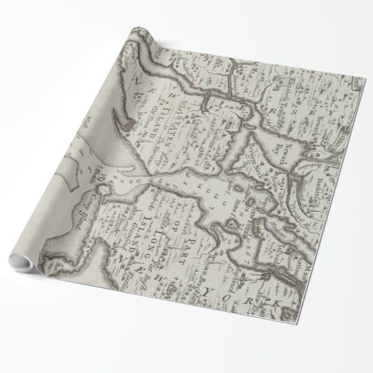  Staten Island & NYC Harbor Map (1733) Cadeaupapier (Uitgerold)