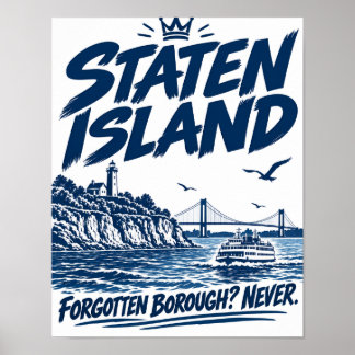 Staten Island NYC Vergeten Borough Humor Poster