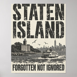 Staten Island NYC Vergeten Niet Genegeerd Poster