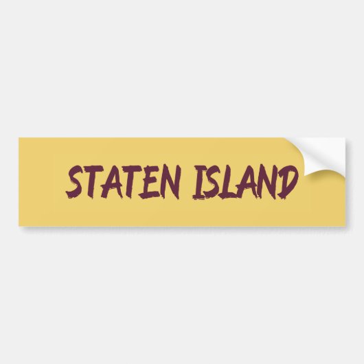 Staten Island Text Base Design Bumpersticker (Voorkant)