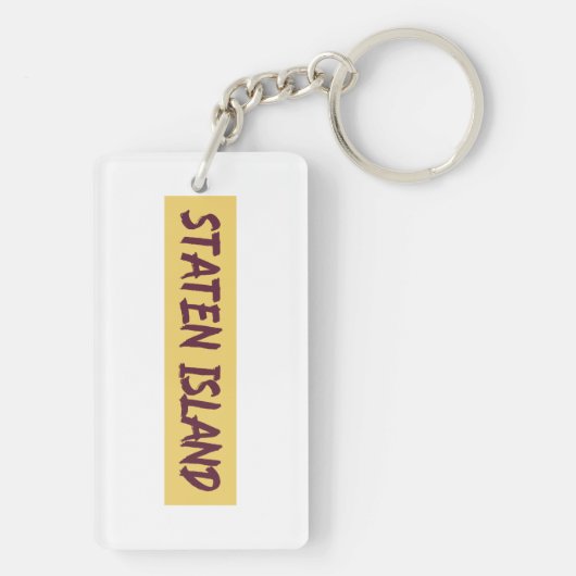 Staten Island Text Base Design Sleutelhanger (achterkant)