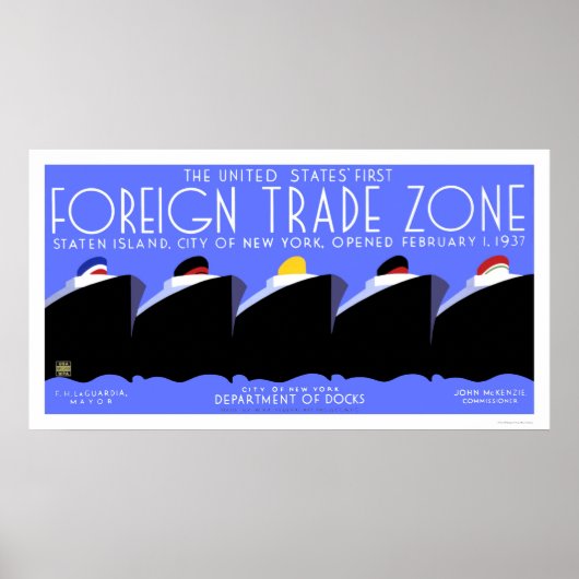 Staten Island Trade Zone 1937 WPA Poster (Voorkant)