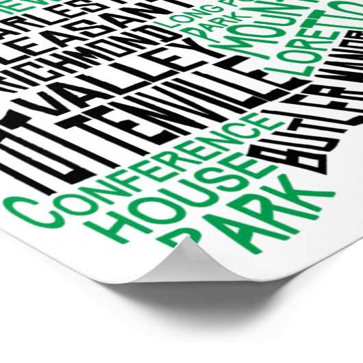 Staten Island Typographic Map, New York City Print (Hoek)