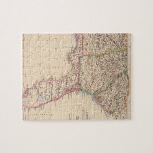 Staten van Zuid-Carolina, Georgië en Alabama Legpuzzel (Horizontaal)