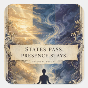 Staten Veranderen, Aanwezigheid Blijft — Meditatie Vierkante Sticker