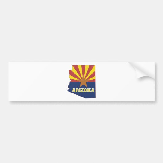 Statenkaart Arizona en vlag Bumpersticker (Voorkant)