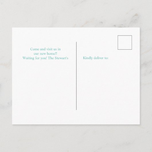 Statenkaart blauwgroen groen hart in beweging aankondigingskaart (Achterkant)