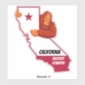 Statenkaart land Californië Bigfoot Sticker (Vel)