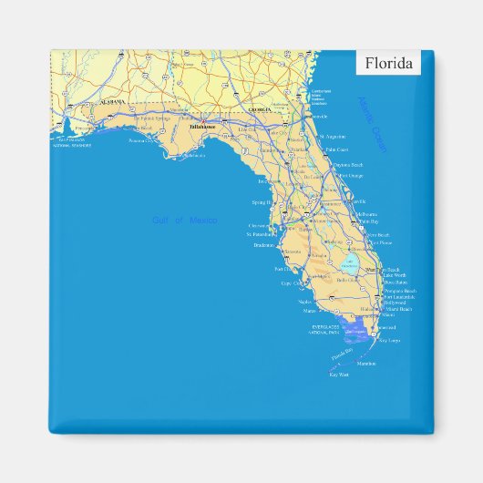 Statenkaart van Florida Magneet (Voorkant)