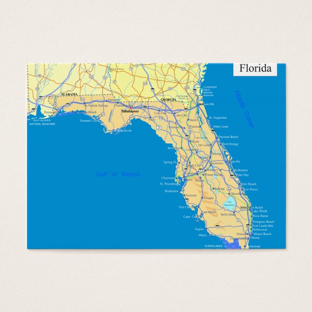 Statenkaart van Florida Visitekaartjes (Voorkant)