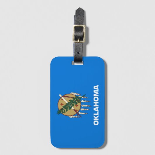 Statenvlag Oklahoma, Verenigde Staten Bagagelabel (Voorkant (verticaal))