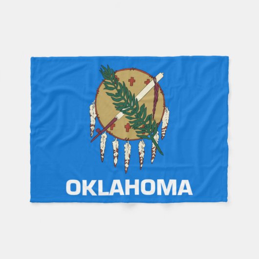 Statenvlag Oklahoma, Verenigde Staten Fleece Deken (Voorkant (Horizontaal))