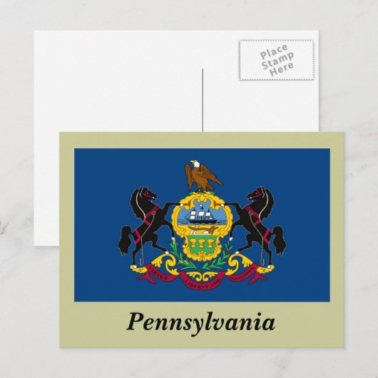 Statenvlag Pennsylvania Briefkaart (Voorkant / Achterkant)