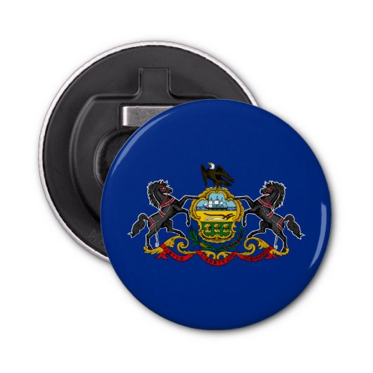 Statenvlag Pennsylvania Button Flesopener (Voorkant)