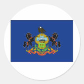 Statenvlag Pennsylvania Ronde Sticker (Voorkant)