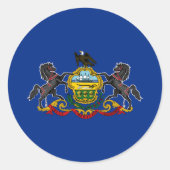 Statenvlag Pennsylvania Ronde Sticker (Voorkant)