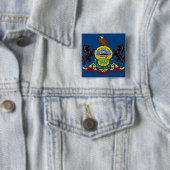 Statenvlag Pennsylvania Vierkante Button 5,1 Cm (In situ)